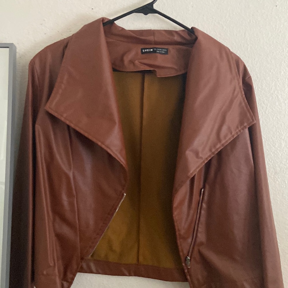 Brown leather jacket